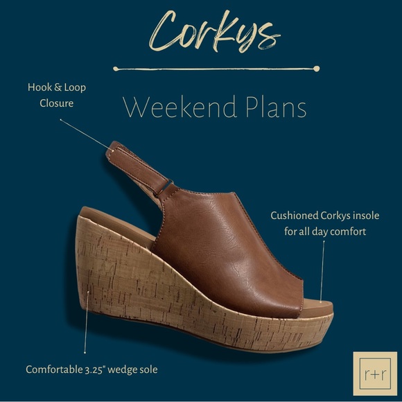 Last 1! corkys footwear weekend plans cork wedge sandals in brown size 10 - Picture 8 of 9